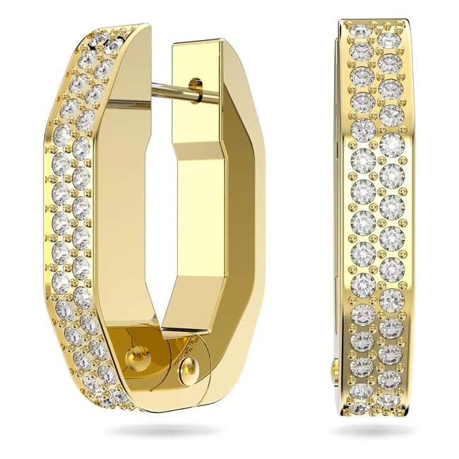 Orecchini Swarovski Dextera Cerchio Bianco Oro - Ref 10004