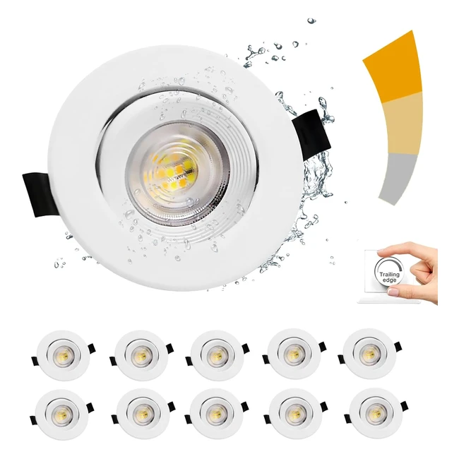 Faretti LED da incasso 7W dimmerabili 230V IP44 - Luci da incasso orientabili a 