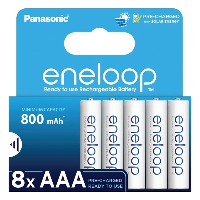 Pilas Recargables Eneloop AAA Micro 8 Pack 800 mAh NIMH Listas para Usar