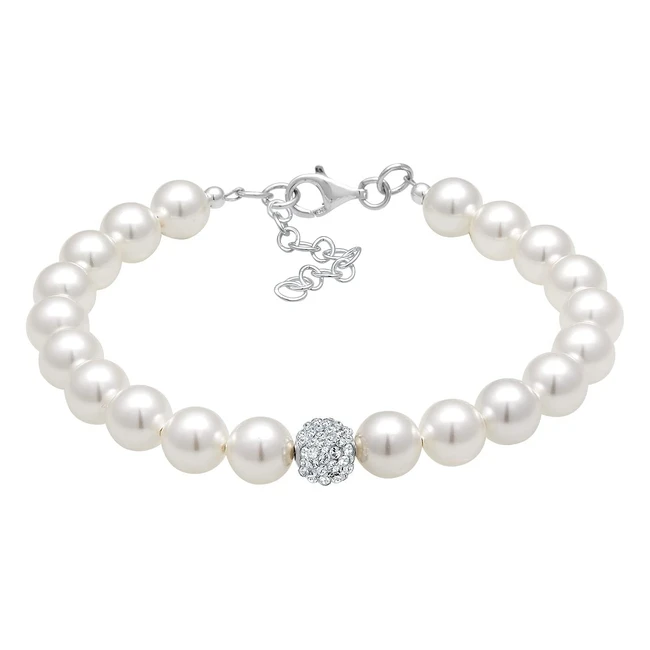 Bracciale Donna Argento Elli con Perle Sintetiche e Cristalli - Ref 10004