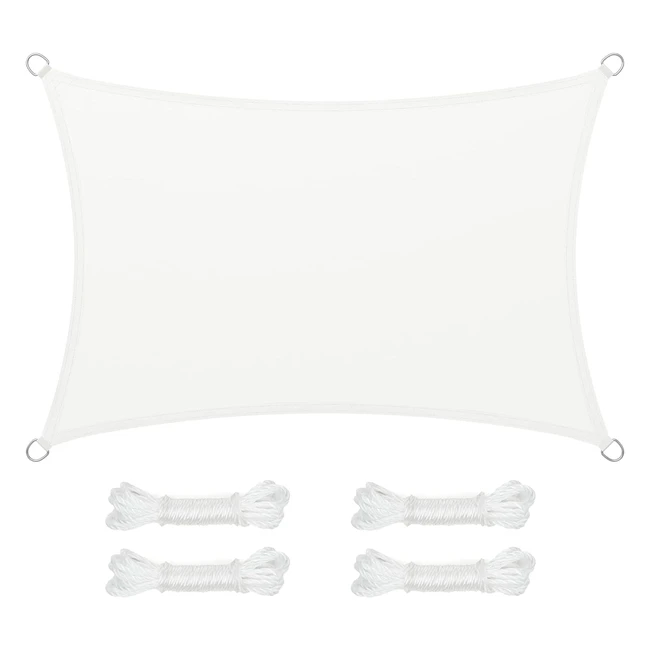 Vela de Sombra Songmics 2x3m Impermeable Protección Solar UV 93 Blanco GSH23WT