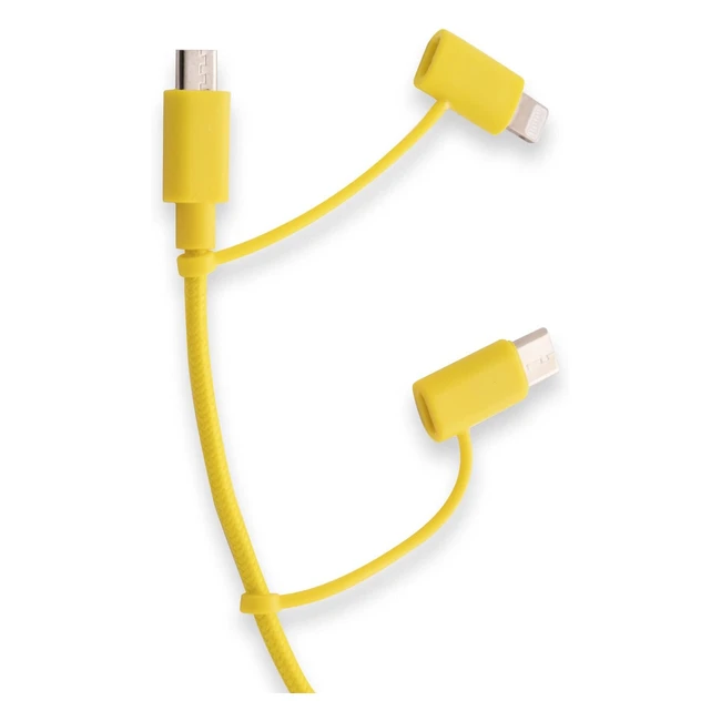 Cavo USB 3in1 Celly Pantone Yellow - Supporta fino a 24A - Ricarica Rapida
