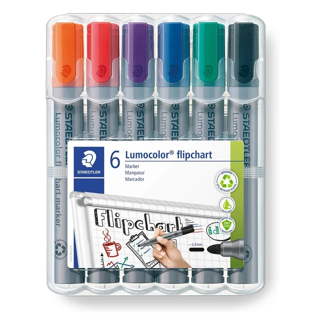 Staedtler Lumocolor 356 WP6 Flipchart Marker Bullet Tip Set 6 Farben
