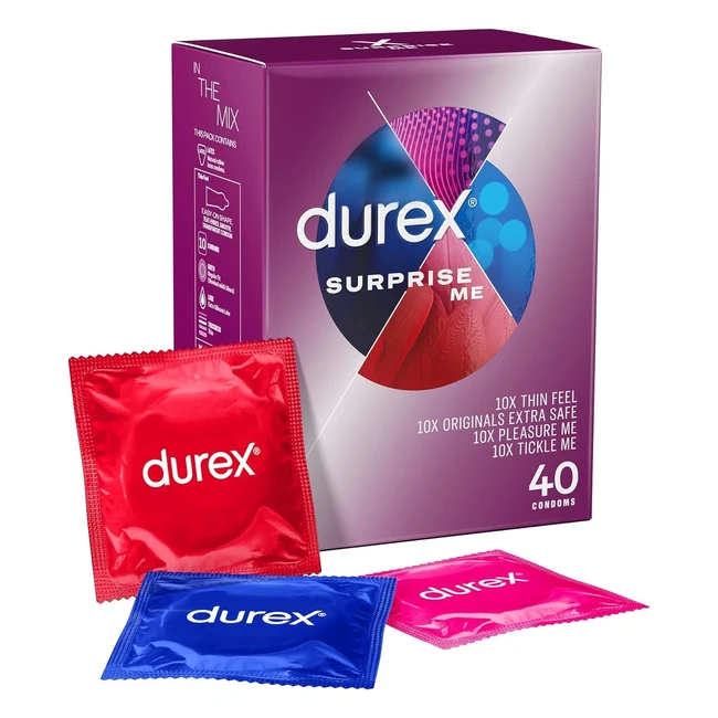Durex Preservativos Surprise Mix 40 Condones - Explora Nuevas Sensaciones