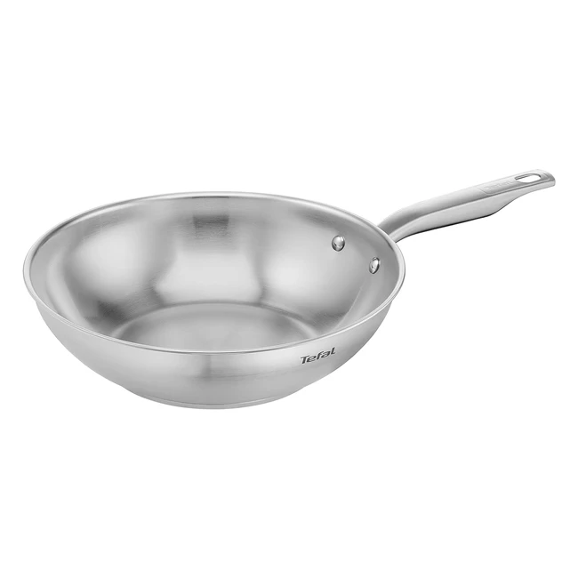 Tefal E49219 Virtuoso Wok 28 cm Premium Edelstahl Unbeschichtet Induktionsofen 2