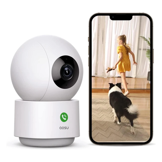 Camara Vigilancia Aosu 2K WiFi 360 Nocturna HD 10m 5G24GHz Deteccion Humana AI A
