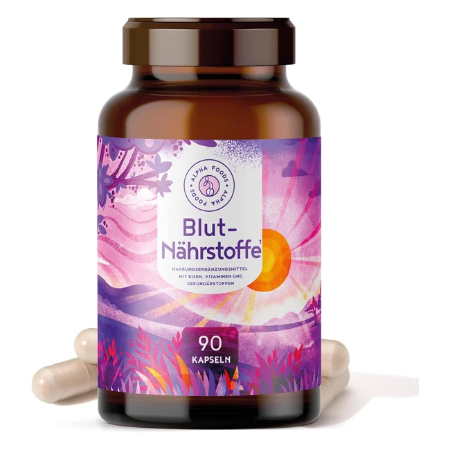 Gesunde Blutnhrstoffe mit Eisen Vitamin B6 B12 Folsure Vitamin C Himbee