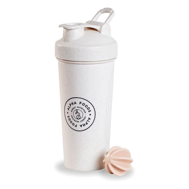 Alpha Shaker aus erneuerbaren Pflanzenrohstoffen 1A Mischfunktion für super cremige Fitness Proteinshakes Protein Shaker Becher 600 ml Kapazität