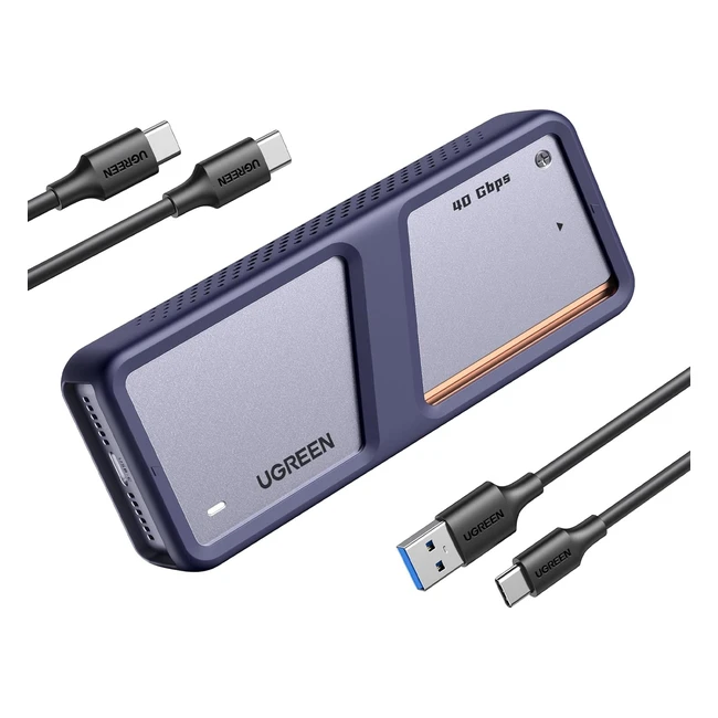 UGREEN 40Gbps M2 SSD Gehäuse USB4 NVMe Gehäuse mit leistungsstarker Kühlleistung USB M2 SSD Adapter für Datenspeicherung starke Spielbeschleunigung kompatibel mit MacBook HP Celeron N4120