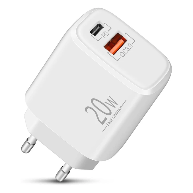 Cargador USB C Luosike 20W - Carga rpida iPhone Samsung Google