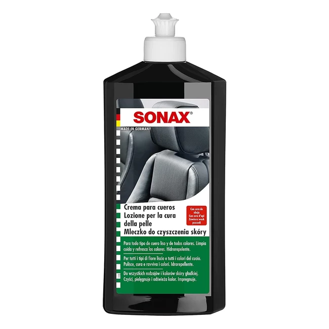 Sonax Lozione Cura Pelle 500ml Pulisce Pelli Lisce Morbide Protezione UV Art 02