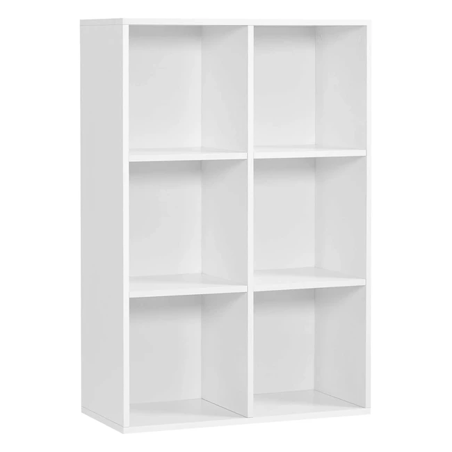VASAGLE Bücherregal mit 6 Regalen Holzregale Würfelregale Aufbewahrungsregale 655 x 975 x 30 cm