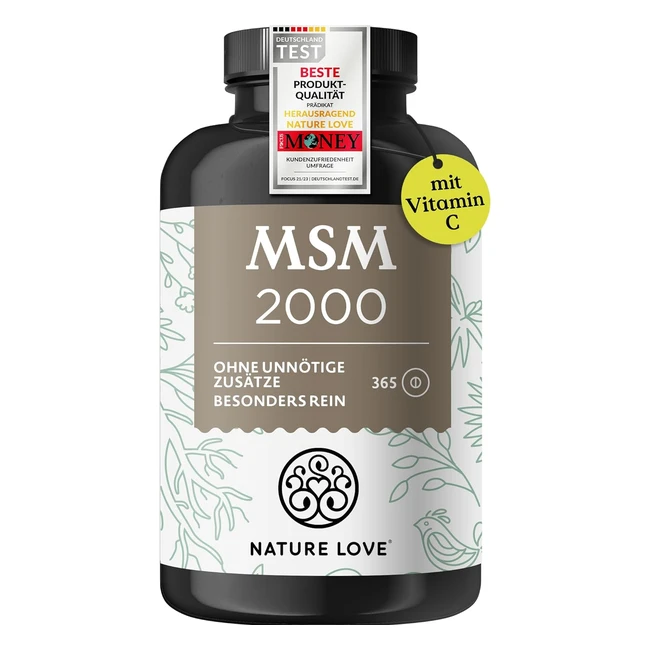Nature Love MSM 2000mg mit Vitamin C - 365 Tabletten - Hochdosiert - Vegan