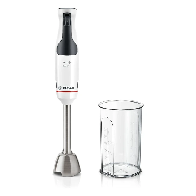 Bosch Ergomaster Serie 4 MSM4W210 Hand Blender 600W - Singlehanded Operation & Stainless Steel Blades