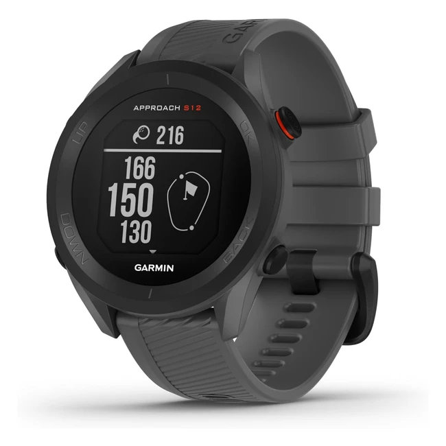 Garmin Approach S12 2022 Edition - Reloj GPS Golf Resistente al Agua - Gris Piza
