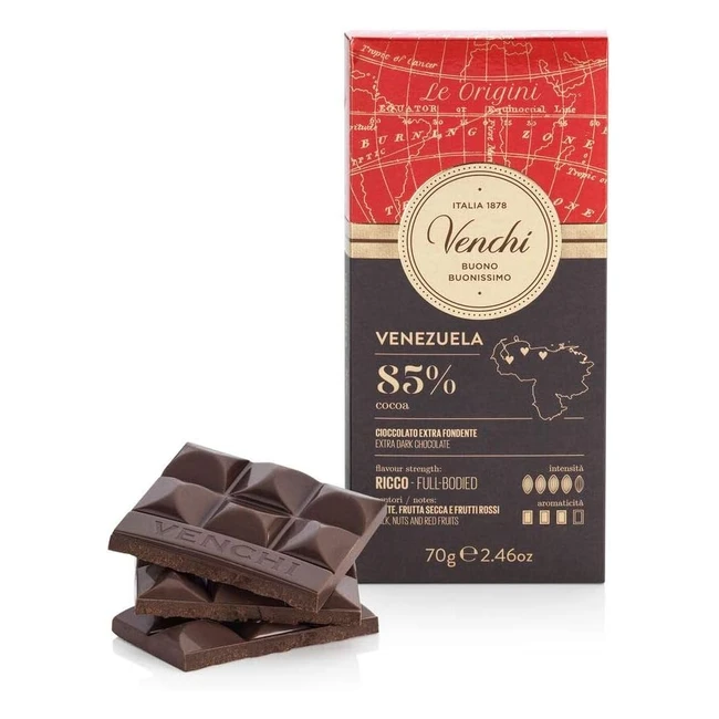 Venchi Tavoletta Cioccolato Fondente 85 Venezuela 70g Monorigine Senza Glutine