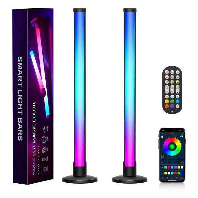 Bedee Smart LED Lichtleiste 42 cm RGB Ambient Lampe mit Multimodi und Musik Sync