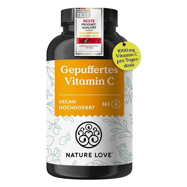 Nature Love Gepuffertes Vitamin C 1000mg 365 Kapseln - Vegan