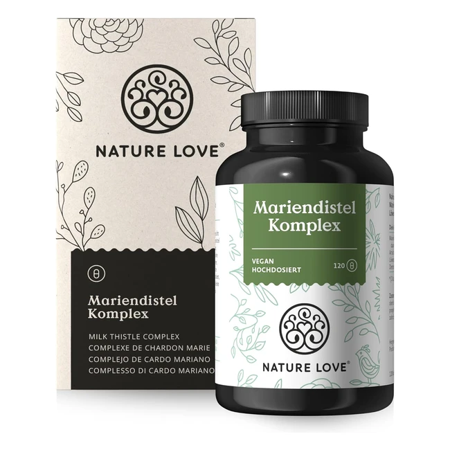 Nature Love Mariendistel Premium 4-fach-Komplex 120 vegane Kapseln - hohe Dosier