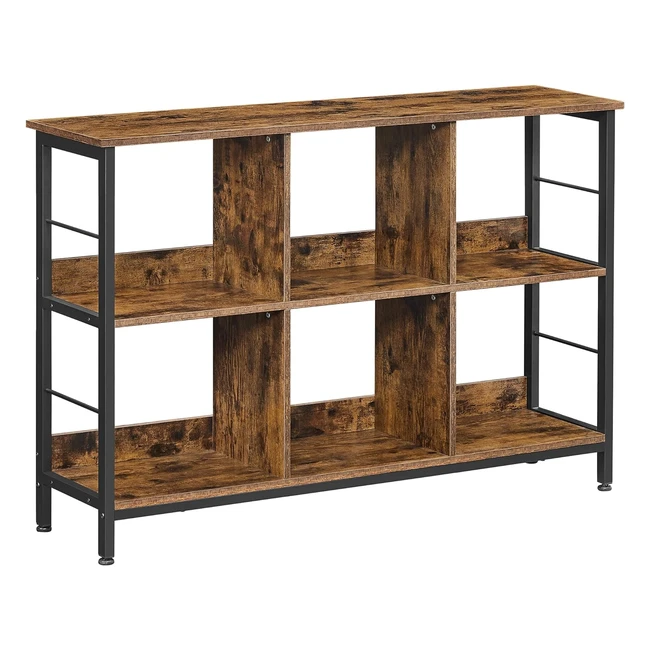 VASAGLE Regal mit 2 Ebenen Bcherregal Standregal Vintagebraunschwarz LLS104B01