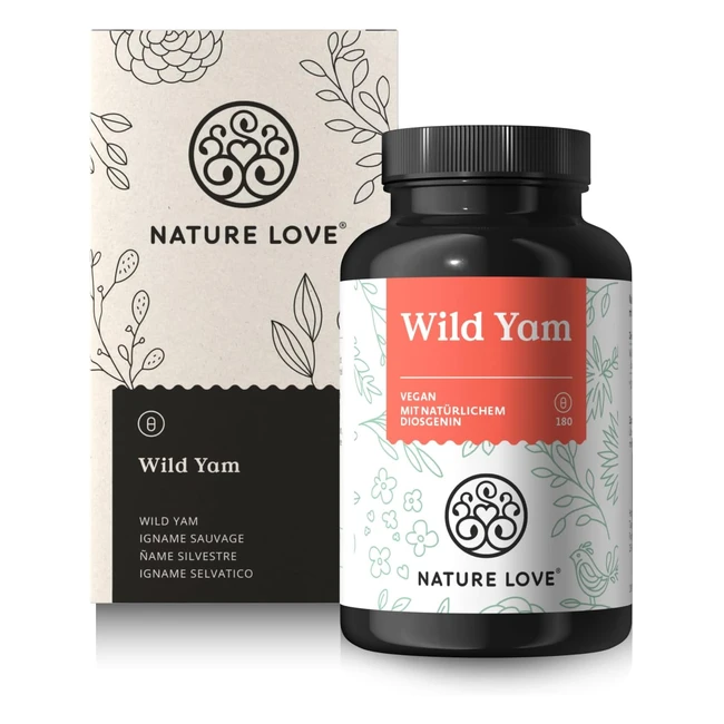 Nature Love Wild Yam Kapseln - 180 vegane Kapseln - Hochdosiert mit 880mg Extrak