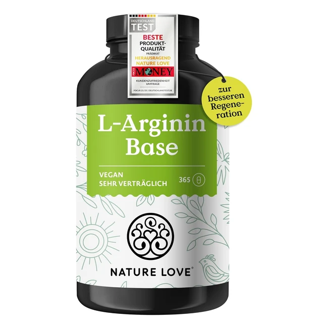 Nature Love L-Arginin Basis mit Citrullin Premium pflanzliches Arginin in Basenf