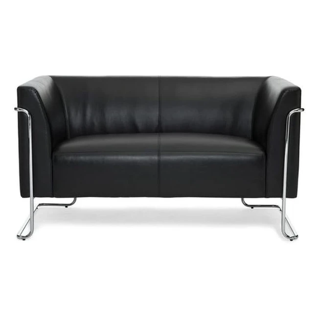 hjh office Curacao Lounge Sofa Kunstleder Schwarz - Bequem  Stilvoll