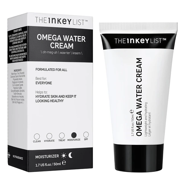 The Inkey List Omega Hydrating Water Cream 50ml - Lightweight Gel Moisturizer
