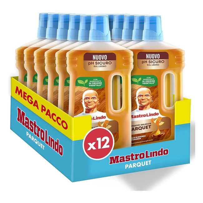 Detergente Mastro Lindo per Pavimenti in Legno - 12 Confezioni da 930ml