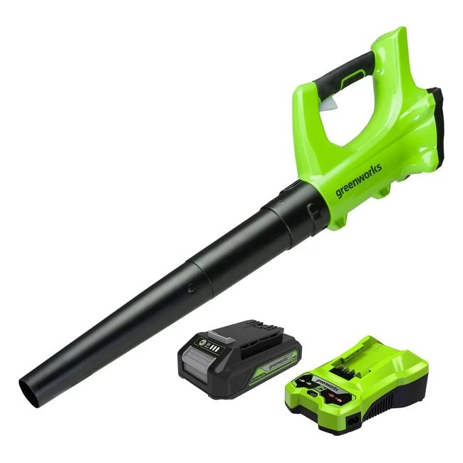 Soffiatore Foglie Greenworks G24ABK2 156kmh 24V 2Ah - Garanzia 3 Anni