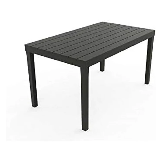 Tavolo da esterno dmora 0 in polipropilene effetto doghe 138x78x72 cm antracite