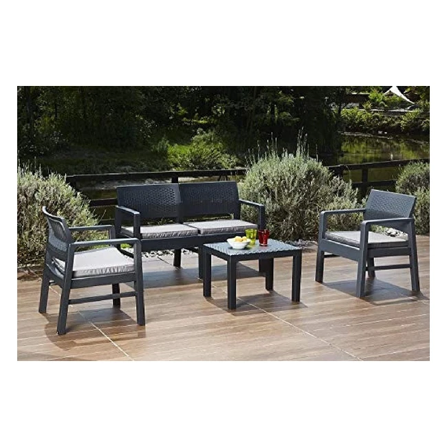 Salottino dmora per interno ed esterno - Poltrone divano tavolino - Antracite