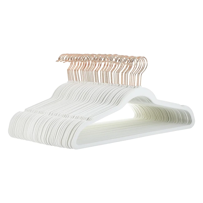 Perchas Antideslizantes Amazon Basics Pack 50 Marfil Dorado