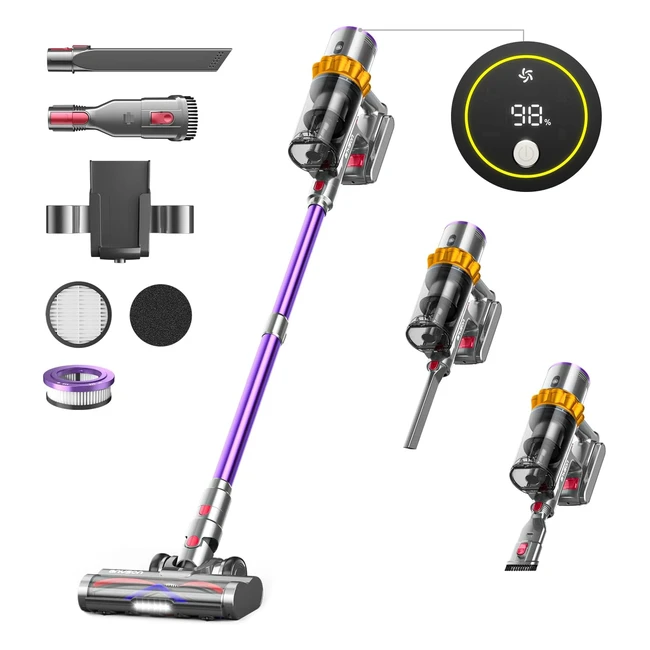 Scopa Elettrica Senza Fili 550W 45KPA 65 Min16L Autocaricante OLED Smart 8 Filtr