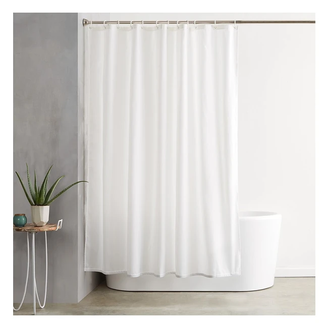 Tenda Doccia Amazon Basics 180x180 cm Bianca Antimuffa - Lavabile in Lavatrice