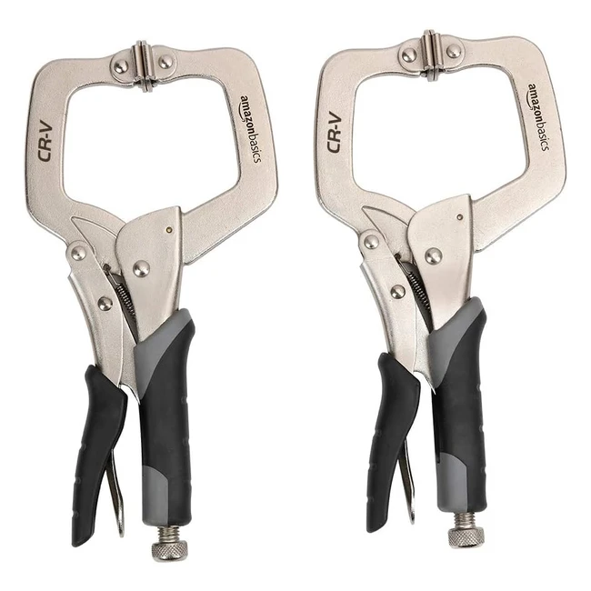 Morsetto Amazon Basics 11inch 2 Unit NeroArgento - Campo di Serraggio 3 Pollic