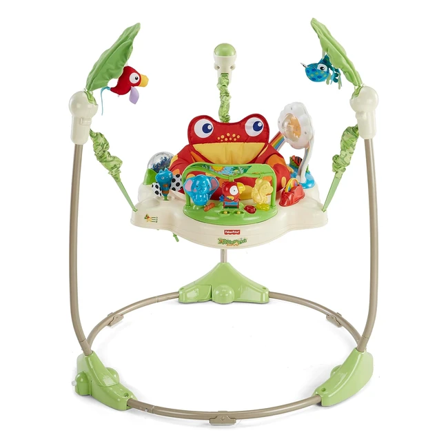 Jumperoo Jungle Fisher-Price Trotteur BB 4 Aires de Jeu - Rotation 360 - Siège Rembourré - Lavable en Machine - K7198