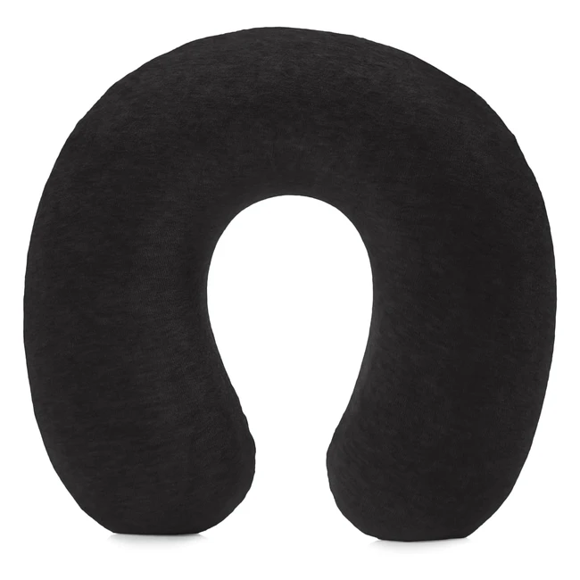 Coussin Tour de Cou Amazon Basics en Mousse à Mémoire de Forme Noir - Confortable et Pratique