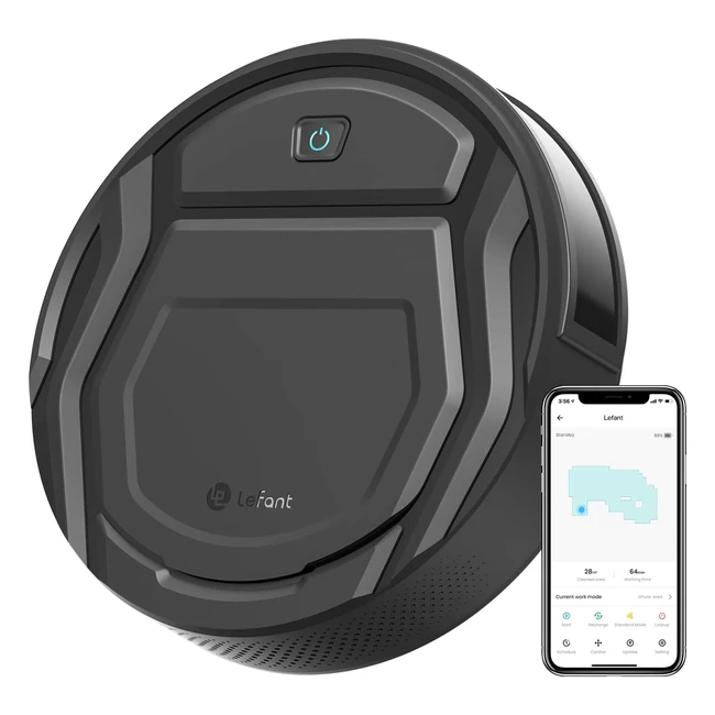 LEFANT Aspirateur Robot Mince Silencieux Connecté avec Wifi/Bluetooth/AlexaApp - 6 Modes de Nettoyage - Autocharge 120min d'Autonomie - Idéal pour Poils d'Animaux Sols Durs M210P