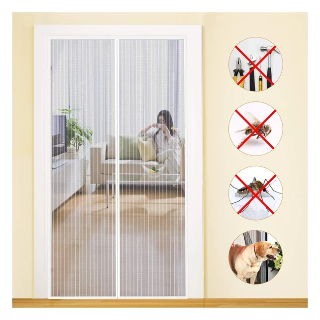 Mosquitera Puerta Magntica MyCarbon 90x220 Blanco - Proteccin contra Insecto