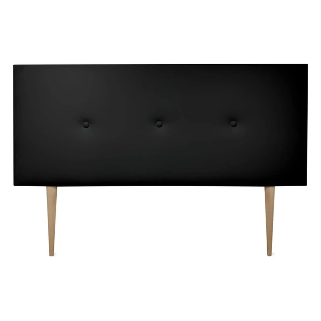 Cabecero Premium Acolchado Modelo Miln - Polipiel de Alta Gama - Negro 145 x 60 cm