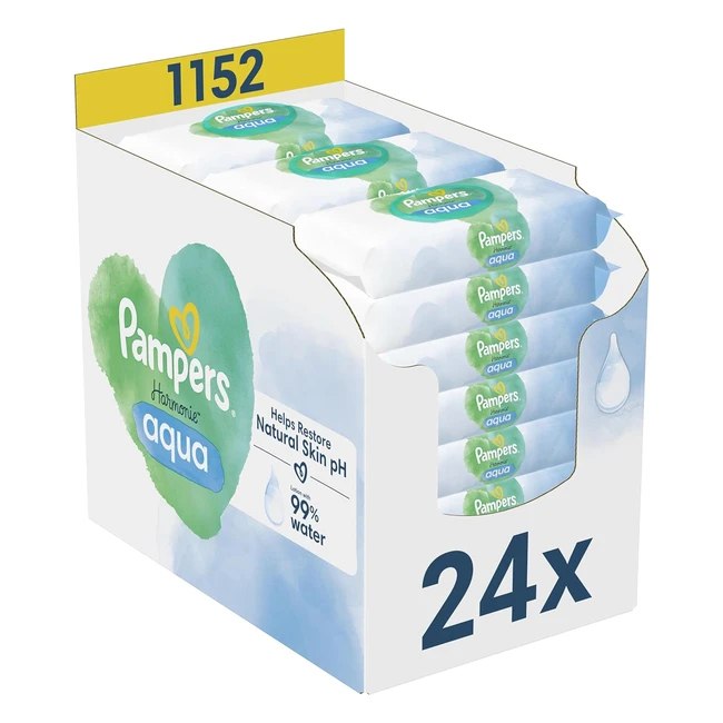 Pampers Harmonie Aqua 1152 Lingettes Bb 24x48 Sans Plastique - Certifi OEK