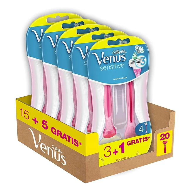 Gillette Venus Sensitve Rasoio Donna 6 Lamette Donna 3 Lame Rasatura Liscia Stri