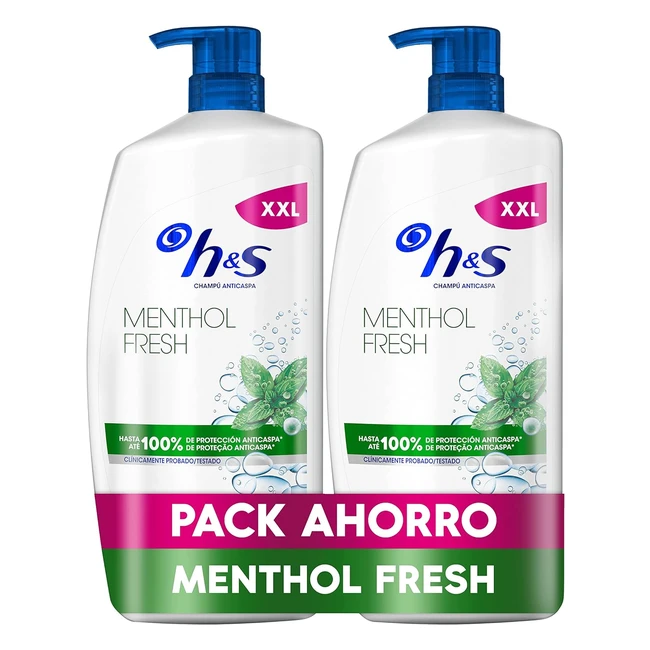 Champú Anticaspa HS Menthol Fresh 2x1000ml - Protección Anticaspa 100% - Uso Diario