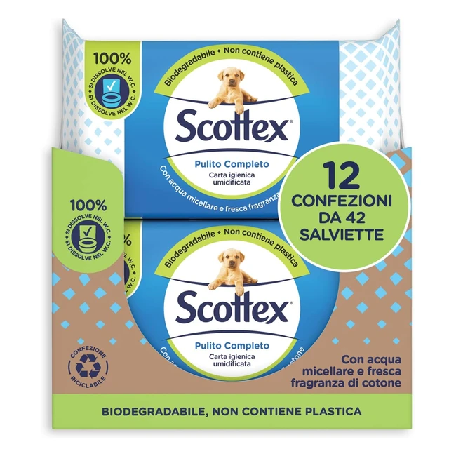 Scottex Pulito Completo Carta Igienica Umidificata Biodegradabile - Confezione 504 Salviette