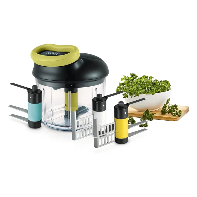 Picadora Manual Tefal K13210 5 Segundos 900 ml - Cuchillas de Acero Inoxidable -