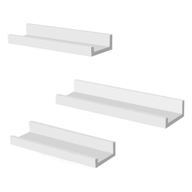 Songmics Wandregale Set aus 3 schwebenden Regalen für Fotografien und Bücher 38 x 10 cm - Modernes Regal