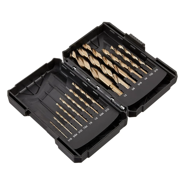 Denali 14-Piece Pilot Point Drill Bit Set  Amazon Brand  180 x 114 x 46 mm
