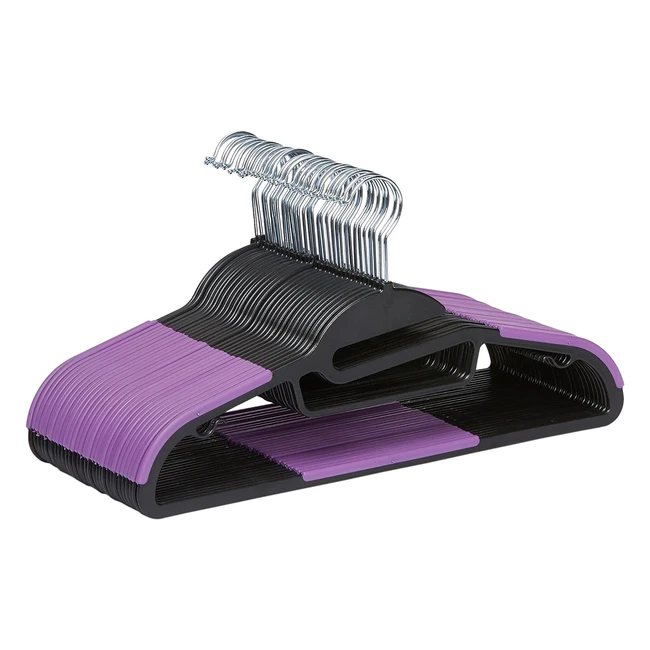 Amazon Basics Kunststoffbgel gummiberzogen schwarz lila 30er Pack - Platzspa