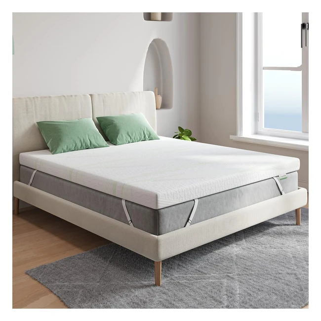 Topper Viscoelástico Novilla 100x200 5cm - Funda Transpirable y Lavable Blanco